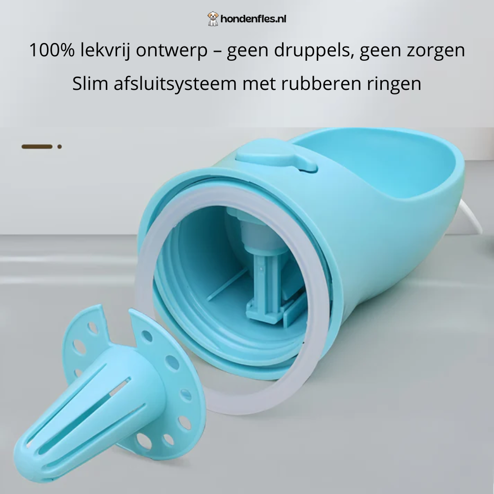 2-in-1 Draagbare Hondenfles – Water & Voerbakje voor Onderweg